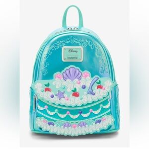 NWT Loungefly Disney Turquoise Ariel Seashell Cake Mini Backpack